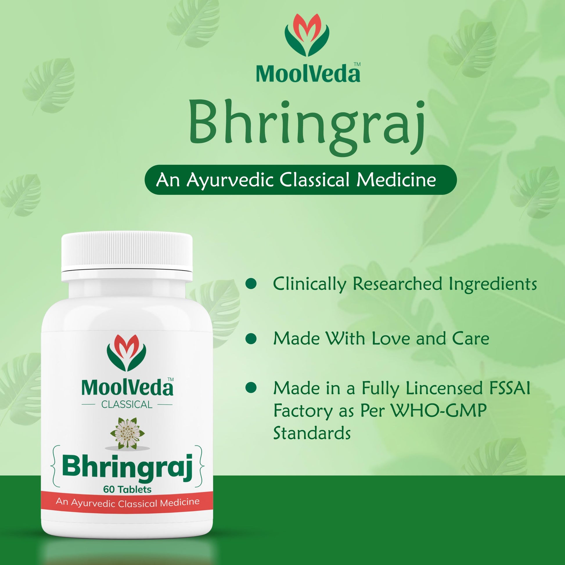 Bhringraj Tablets by Moolveda | Eclipta alba | 500mg (60 Tablets)- image 4