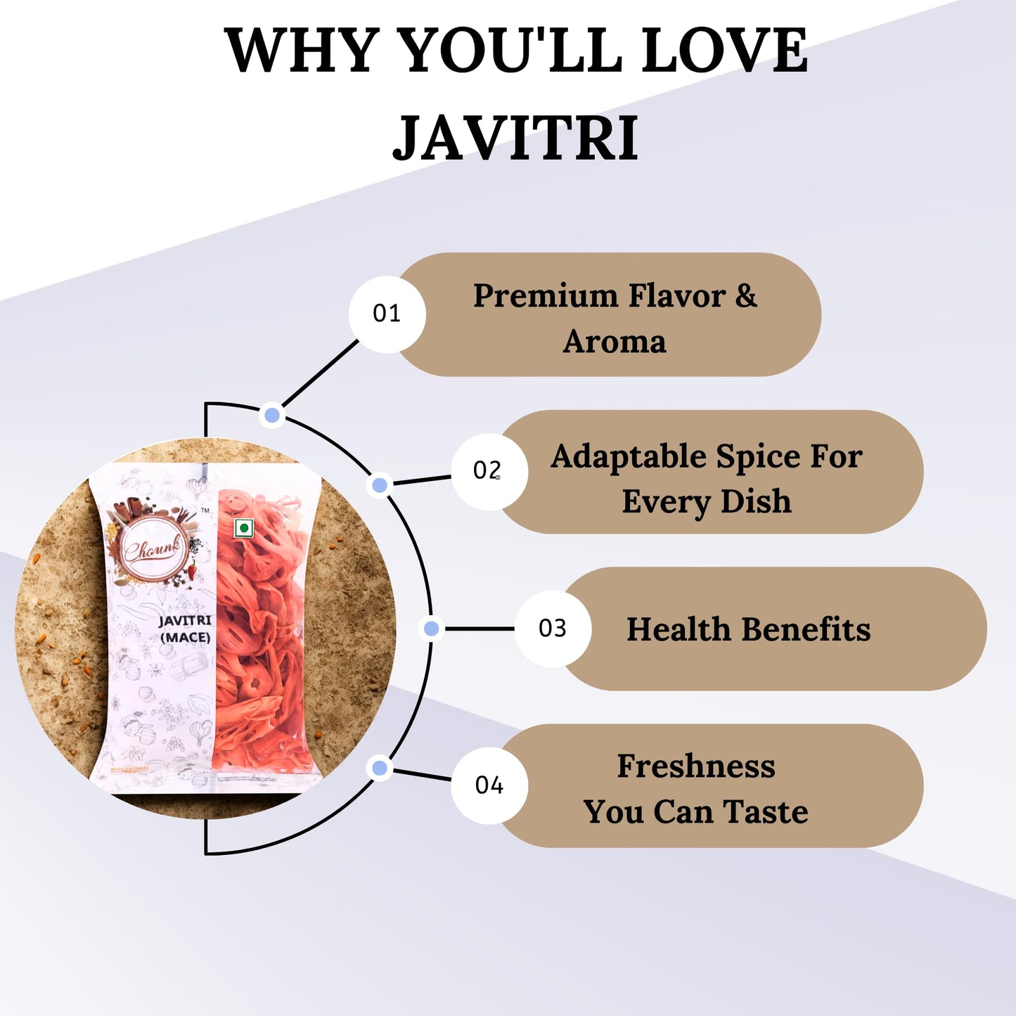 Chounk Spice Javitri 25 gm | Javitri Spices Whole | Premium Japatri - Whole Spices | Mace Indian Spice