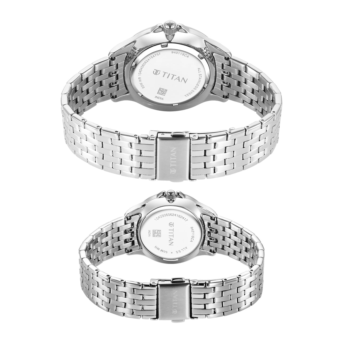 Titan Unisex Modern Bandhan Quartz Analog Blue Dial Pair Watches- image 2