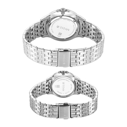 Titan Unisex Modern Bandhan Quartz Analog Blue Dial Pair Watches- image 2