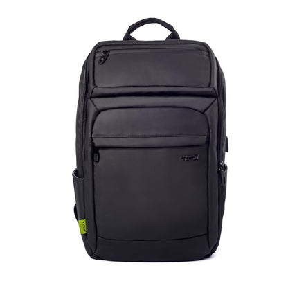 Timus Tokyo Black Professional Laptop Backpack for Men & Women 28 L with 15.6 Inch Laptop Compartment | Water resistant with USB Port Anti-Theft Bag | Premium Polyester Fabric