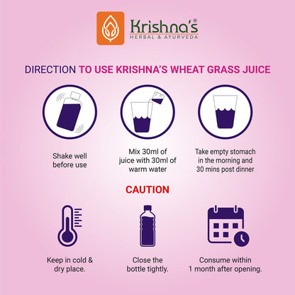 Krishna's Wheatgrass Juice - 1000 ml | (Pack Of 2) | Finest Herbal Detoxifier | Builds a Strong Immune System