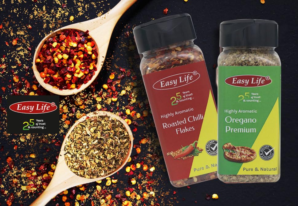 Easy Life Roasted Chilli Flakes 200gm [Ideal Sprinkler Pack for Pizza Chef's Pantry and Every kitchen's Shelf]