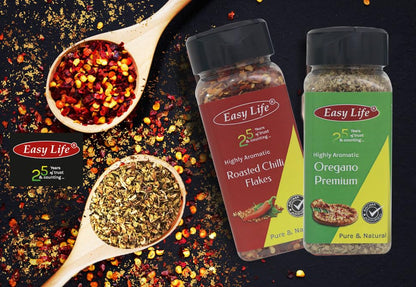 Easy Life Roasted Chilli Flakes 200gm [Ideal Sprinkler Pack for Pizza Chef's Pantry and Every kitchen's Shelf]