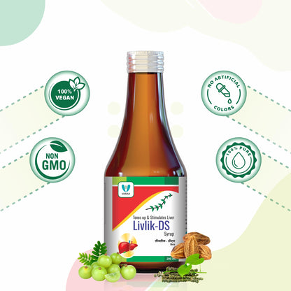 Varah Healthcare - Livlik DS Syrup | Ayurvedic Liver Detox and Digestive Support | Immune System Boost | Antioxidant Protection | 200ml