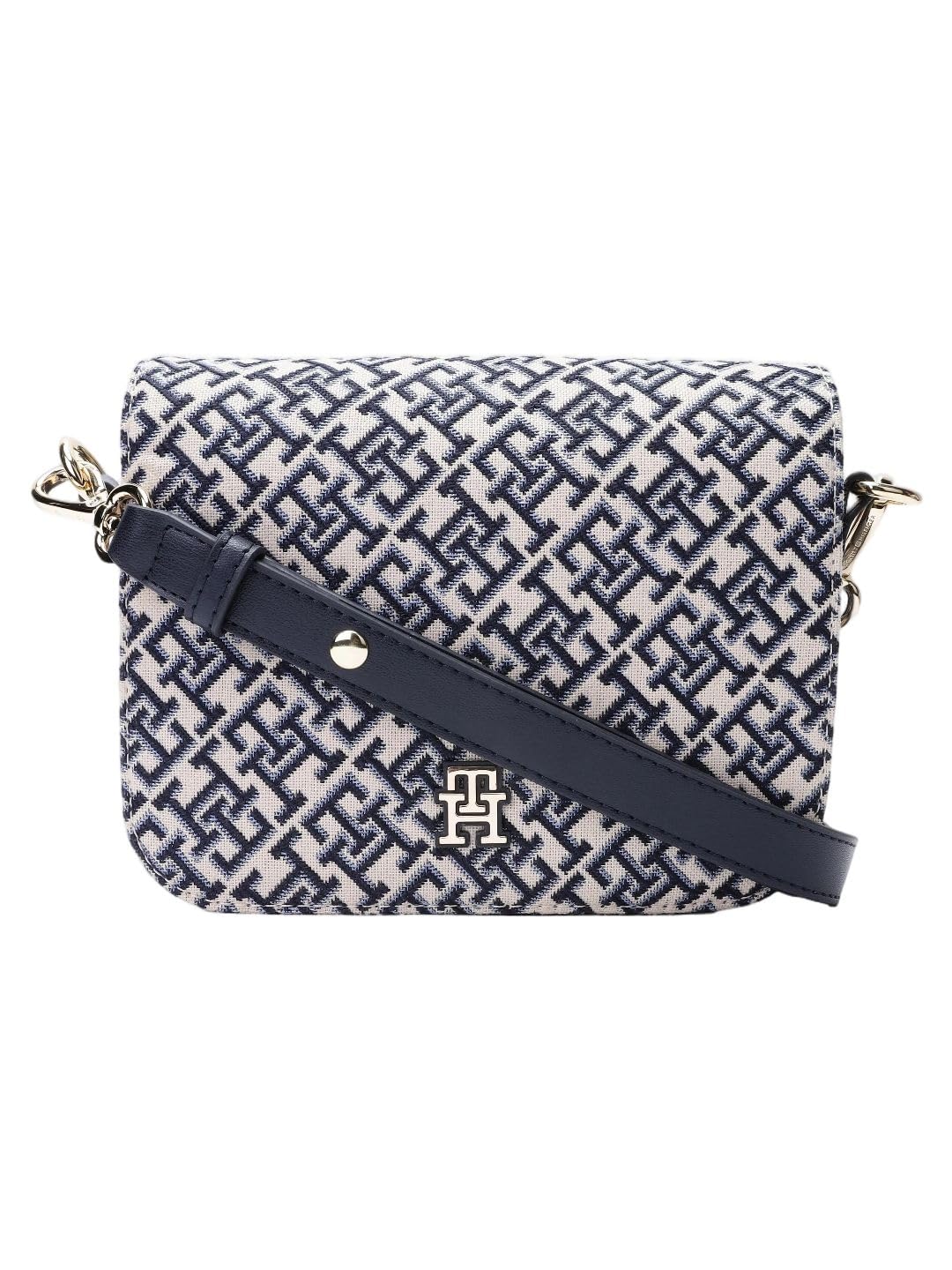Tommy Hilfiger Logo Blue Polyester Sling Bag