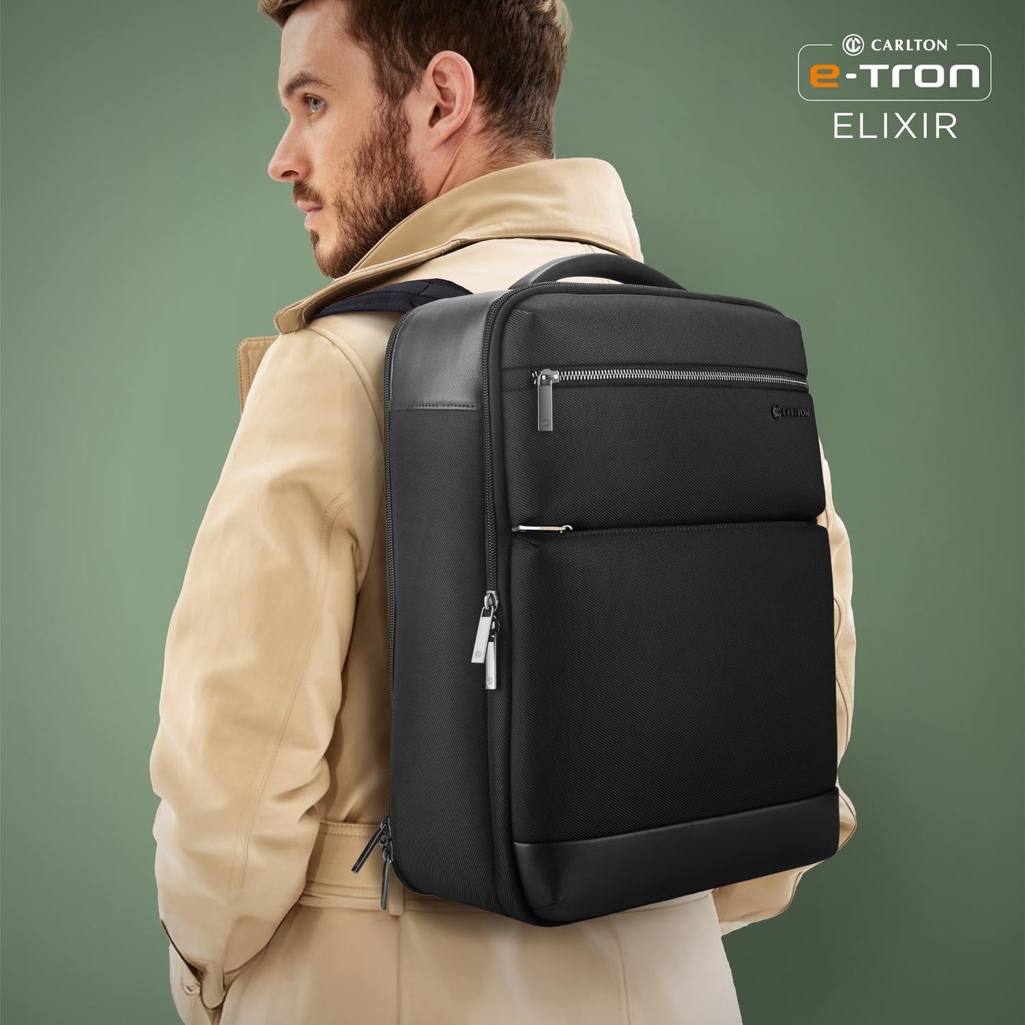 CARLTON Esporta Business Backpack with 15' Laptop Compartment-11L | Premium Anti-Theft/Water Resistant Backpack with added Ergonomic Comfort & Smart Organiser (Jet Black)