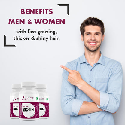 Mypro Sport Nutrition Biotin | Beauty Capsules | Promotes Healthy Hair | Skin & Nails |Helps Support Energy Metabolism | Helps Convert Food Into Energy For Men And Women -60 Capsules