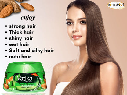 Dabur Vatika 140ml Nourish & Protect Styling Hair Cream Henna Almond Aloe Vera 132