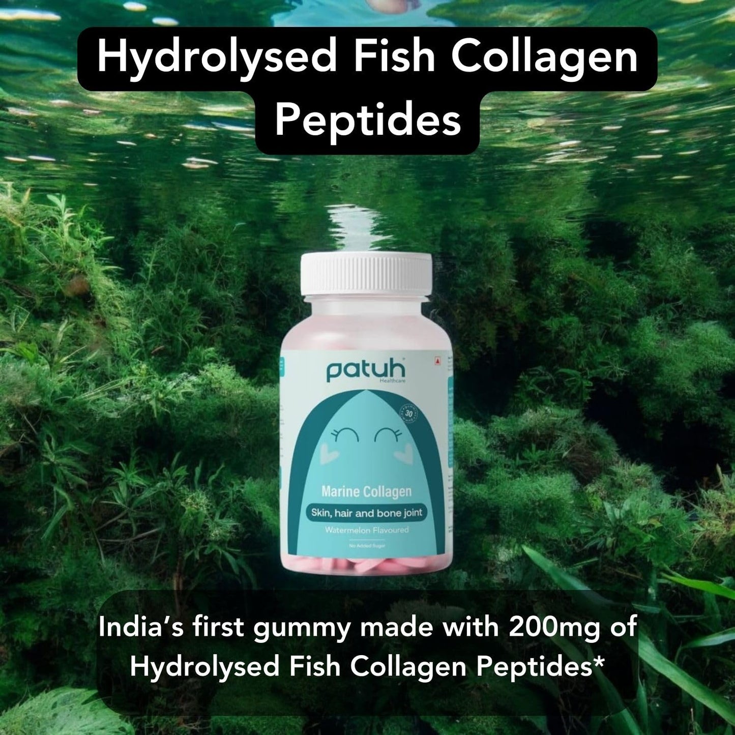 Patuh Healthcare Marine Collagen and Sleep Gummies Combo, Marine Collagen for Skin, Hair & Nails, 5-HTP & Melatonin Sleep Support Gummies Relaxation
