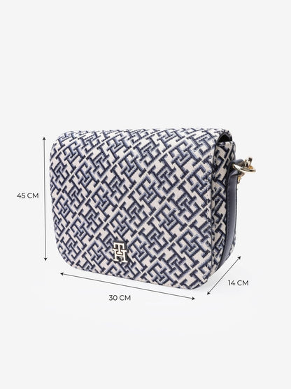 Tommy Hilfiger Logo Blue Polyester Sling Bag