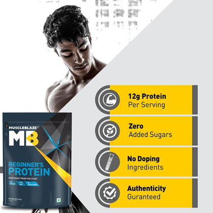 MuscleBlaze Beginner's Whey Protein (Chocolate, 1 kg / 2.2 lb) No Added- image 7