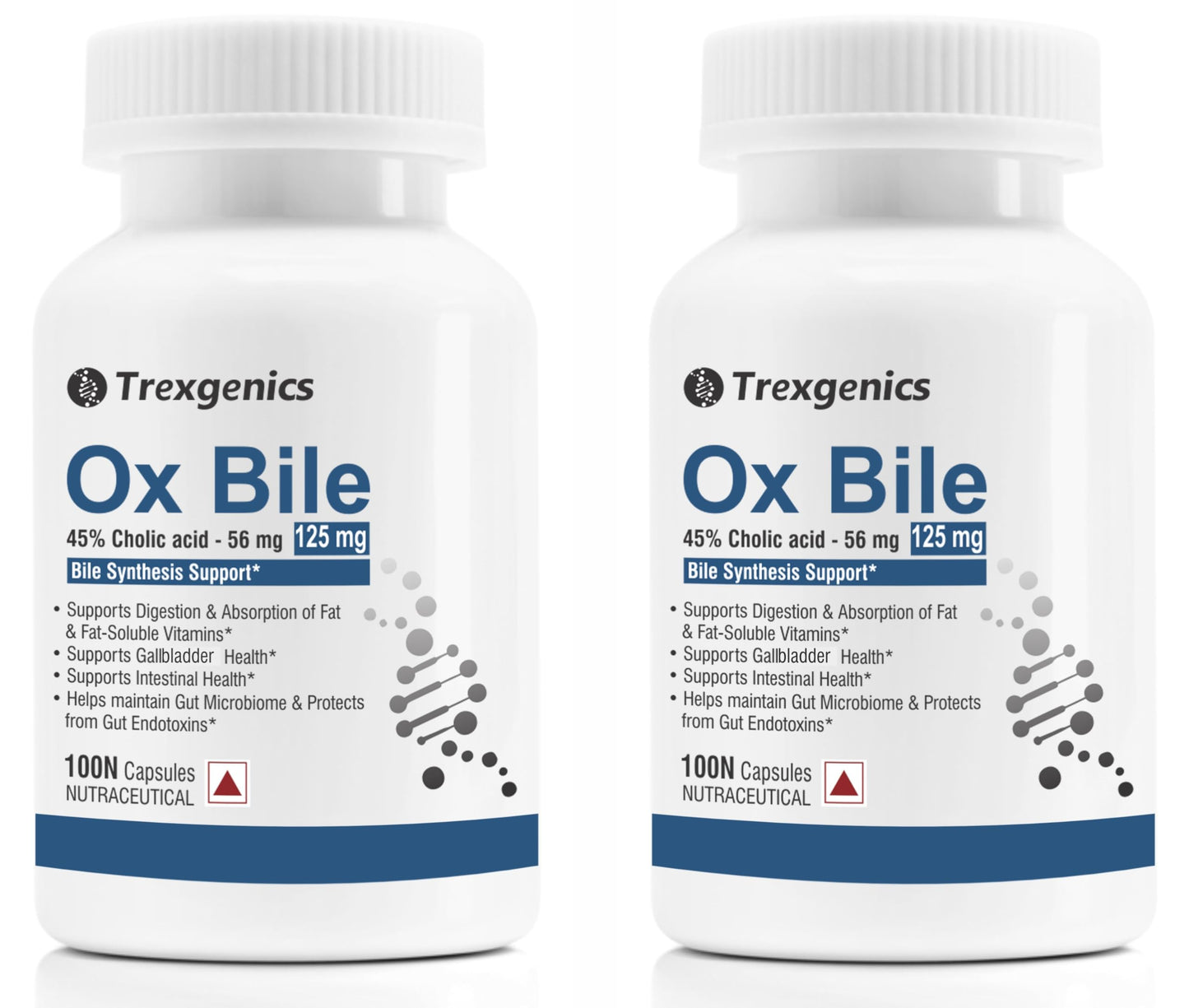 Trexgenics BILE EXTRACT 125mg 45% CHOLIC ACID Bile Synthesis Support (100 Capsul