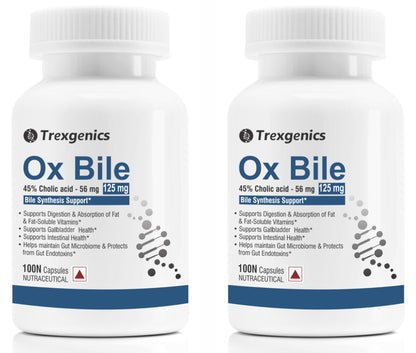 Trexgenics BILE EXTRACT 125mg 45% CHOLIC ACID Bile Synthesis Support (100 Capsul