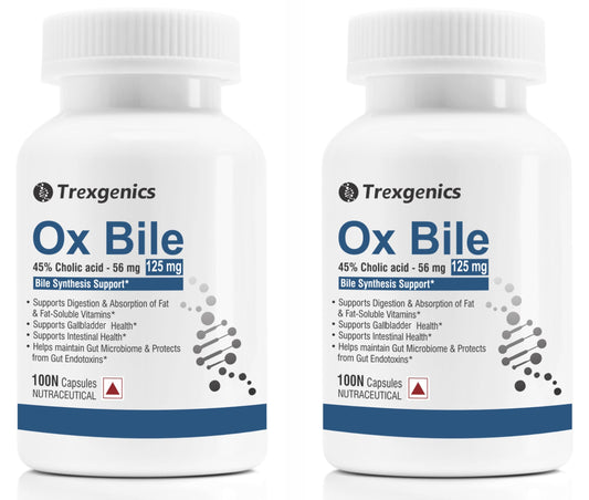 Trexgenics BILE EXTRACT 125mg 45% CHOLIC ACID Bile Synthesis Support (100 Capsul