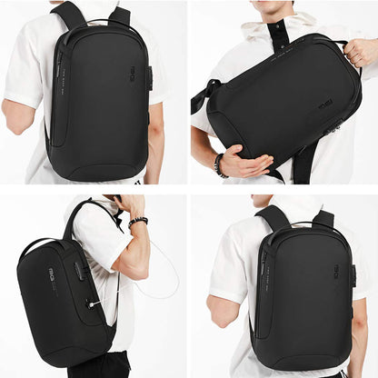 Red Lemon Bange Swiss Alpine sami Water-Resistant Anti-Theft Unisex Travel Laptop Backpack For Men's And Women's With Usb Charging And Password Number Lock (Black) (Medium Size), 20 Litre