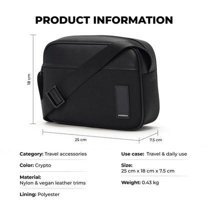 MOKOBARA Friday Sling Bag Unisex Everyday Travel Crossbody Pouch Black