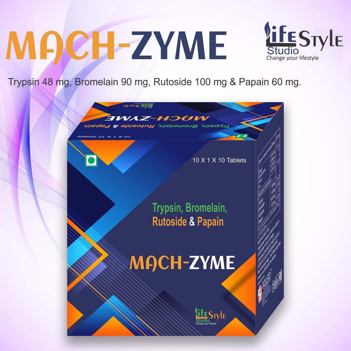 MACH-ZYME Trypsin, Bromelain, Rutoside & Papain Tablets (Pack of 3) - Natural Health Care Supplement