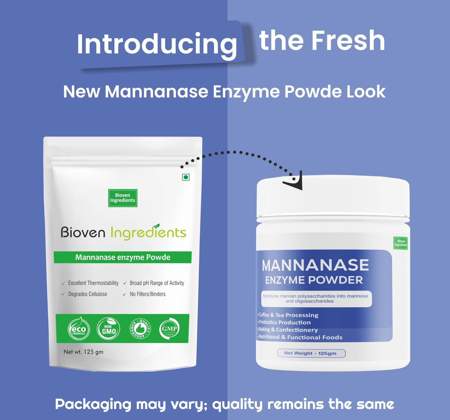 Bioven Ingredients Mannanase Enzyme, Non-GMO, Dietary Supplements/Food and Beverages, Broad pH Range of Activity, Excellent Thermostability, Hydrolyse Mannan, No Filters/Binder
