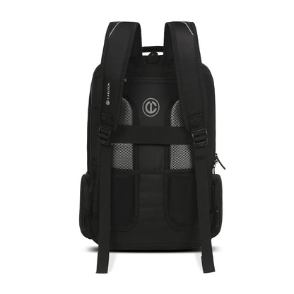 CARLTON Laptop Backpack 22L With Ergonomic Back Panel and Grab Handle, Concealed Back Pocket, Gadget Compartment & Expander |Carbon Black | Berkeley