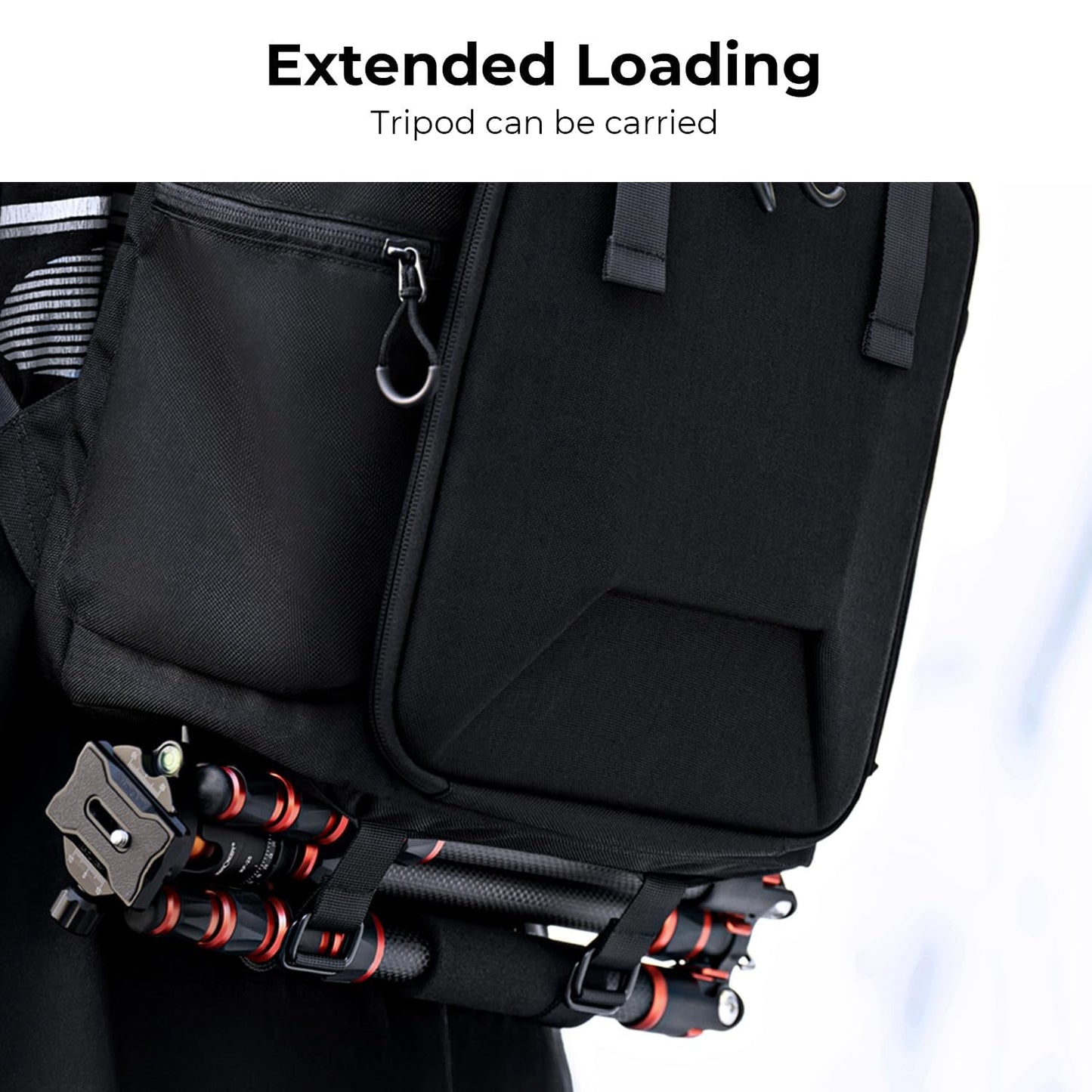 K&F Concept Camera Backpack, Hard Shell Camera Bag, Large Capacity Photography Backpack with 15.6" Laptop Compartment & Tripod Holder & Rain Cover, Bags for DSLR SLR Cameras and Accessories