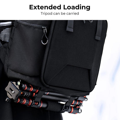 K&F Concept Camera Backpack, Hard Shell Camera Bag, Large Capacity Photography Backpack with 15.6" Laptop Compartment & Tripod Holder & Rain Cover, Bags for DSLR SLR Cameras and Accessories