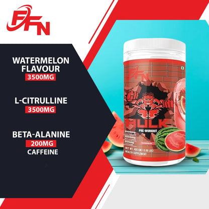 Fitness Freak Nutrition Pre-Workout (30 Servings) Premium Supplement for Enhanced Focus, Strength, Energy, and Pump 100% Dope-Free, Banned Substance Tested, 400g - Watermelon