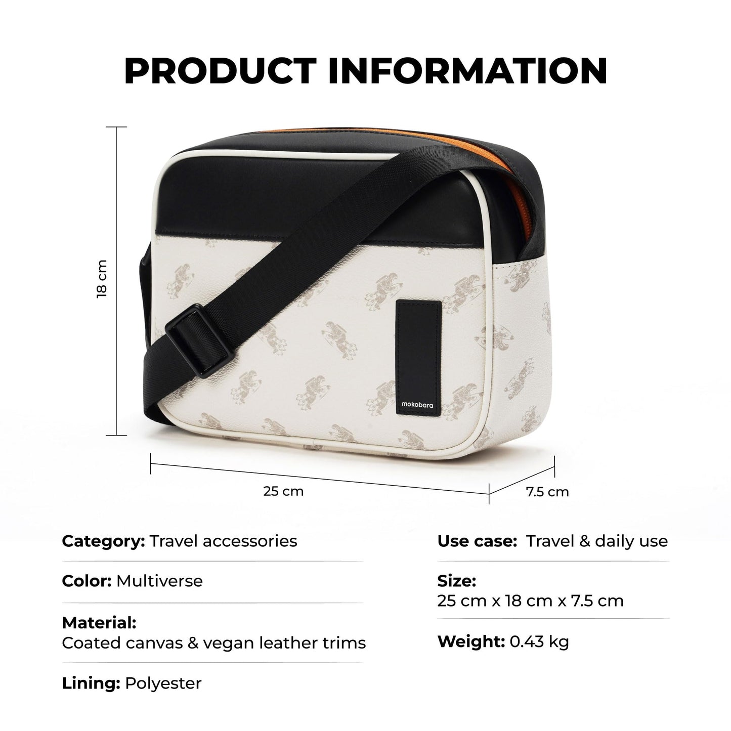 MOKOBARA Friday Sling Bag Unisex Everyday Travel Crossbody Pouch Off White