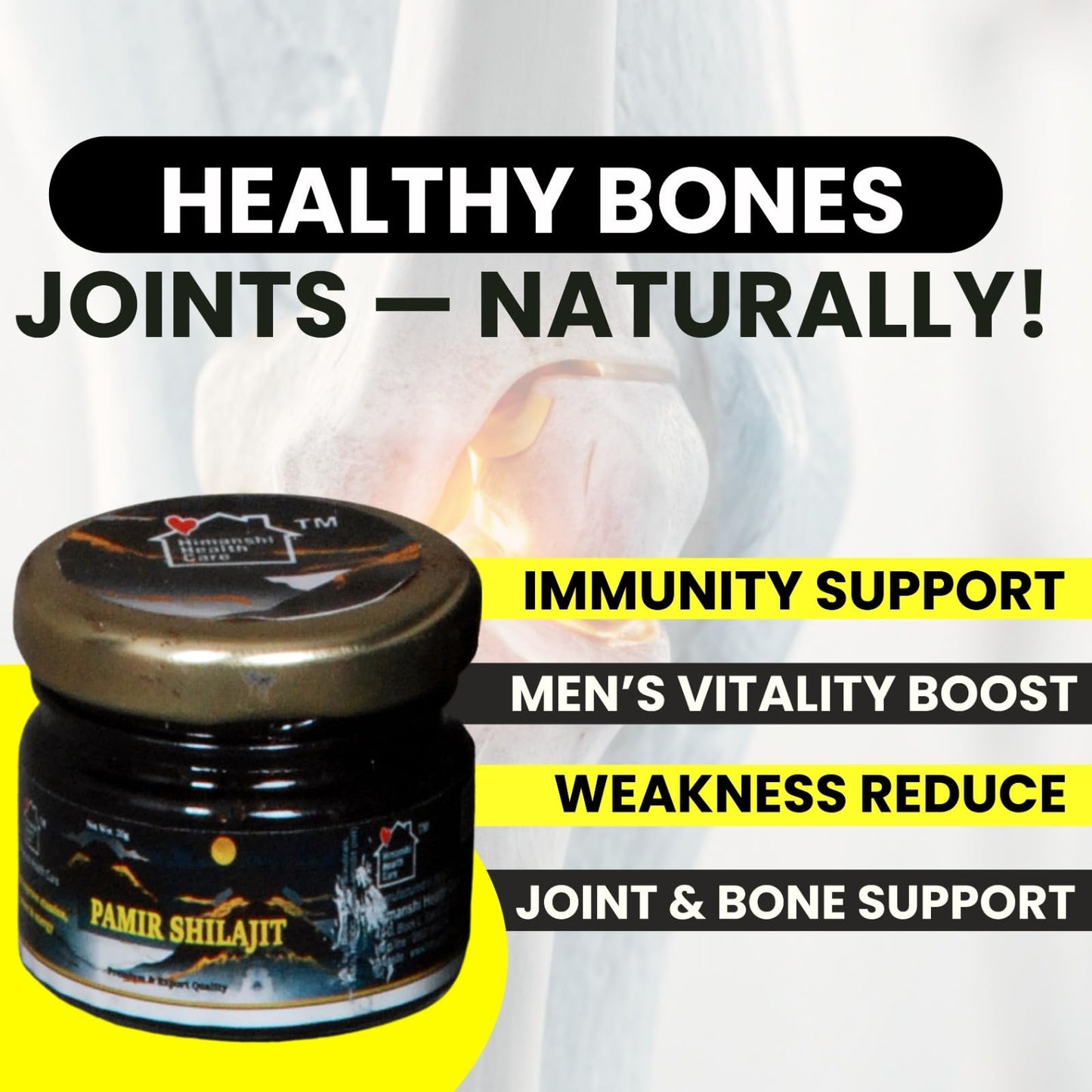 Himanshi Health Care Pure Himalayan Shilajit Resin by Premium Pamir – 20g