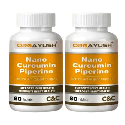 Nano Curcumin with Piperine Tablets – High Absorption Turmeric Extract Supplement for Joint Health, Heart Health, Immunity, Digestion & Skin Support (Pack of 1)