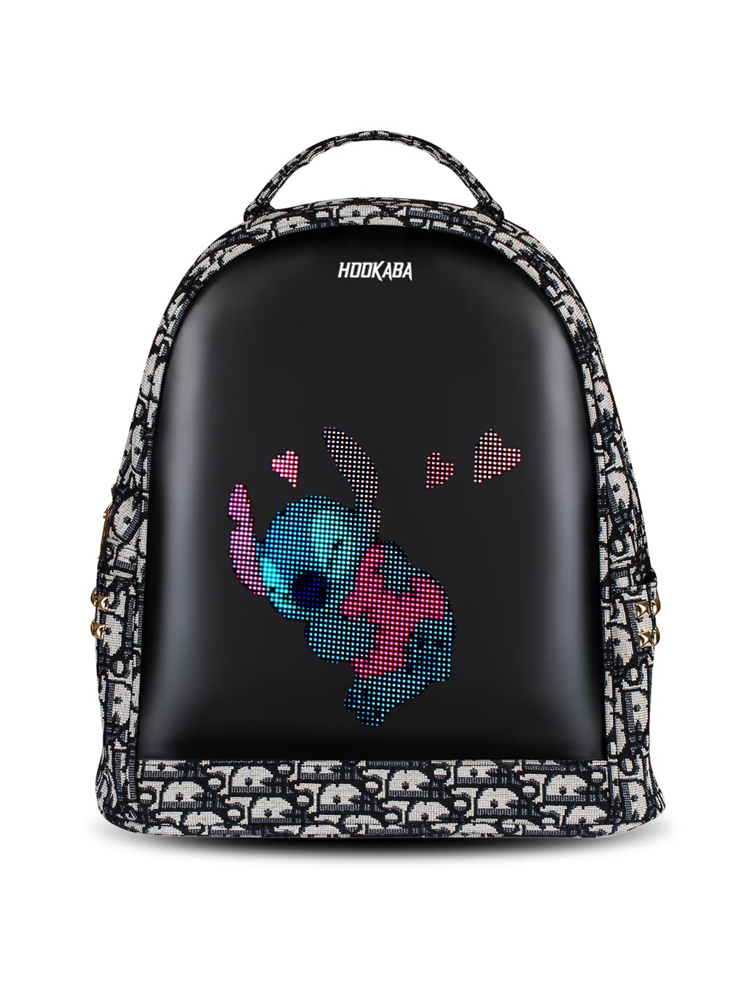 Hookaba Dazz Roll LED Backpack 14L (Grey) | Smart Pixel Display Bag | App Controlled, USB charge, Programmable Screen & Water Resistant | For School, College, Travel, Gym | Daypack for Women & Girls