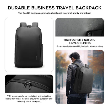 Red Lemon BANGE Venture 30L Laptop Backpack for Men & Women | Large Backpack with YKK Zippers | Water-Resistant, Durable Oxford & Nylon Fabric Fits 15.6" Laptops for Office & Travel (Black)