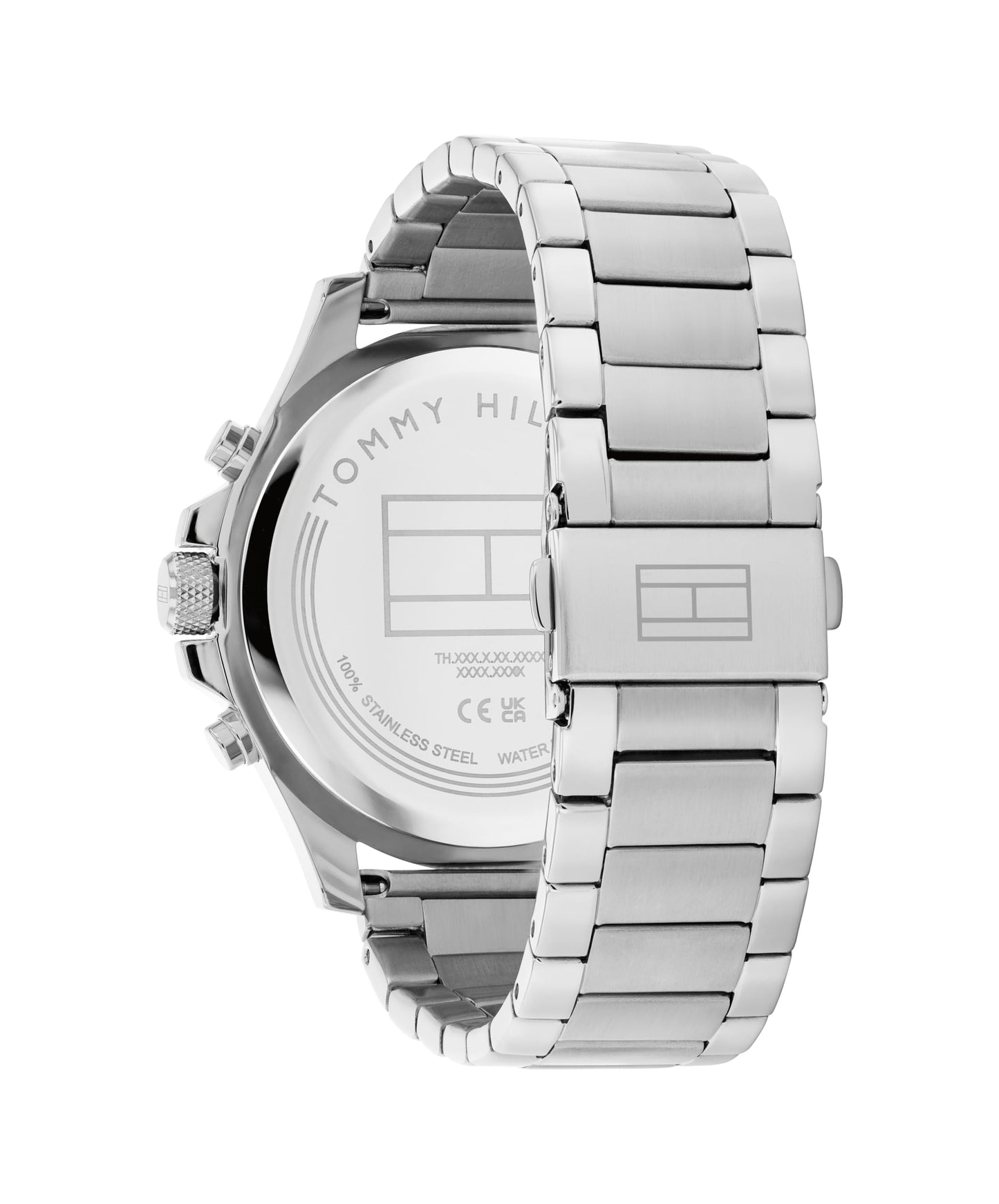 Tommy Hilfiger Men's Multifuction Stainless Steel Bracelet Silver Band, Black Dial Analog Watch