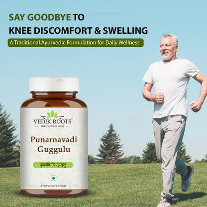 Vedikroots Punarnavadi Guggulu - Natural Diuretic | Promotes Healthy Liver & Kidney Functions | Ayurvedic Supplement for Swelling | 60 Tablets | Pack of 1