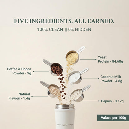 TrueBasics Clean Yeast Protein Powder (Coffee, 1kg) | 25g Protein per Scoop | Fermentation-Derived Complete Protein