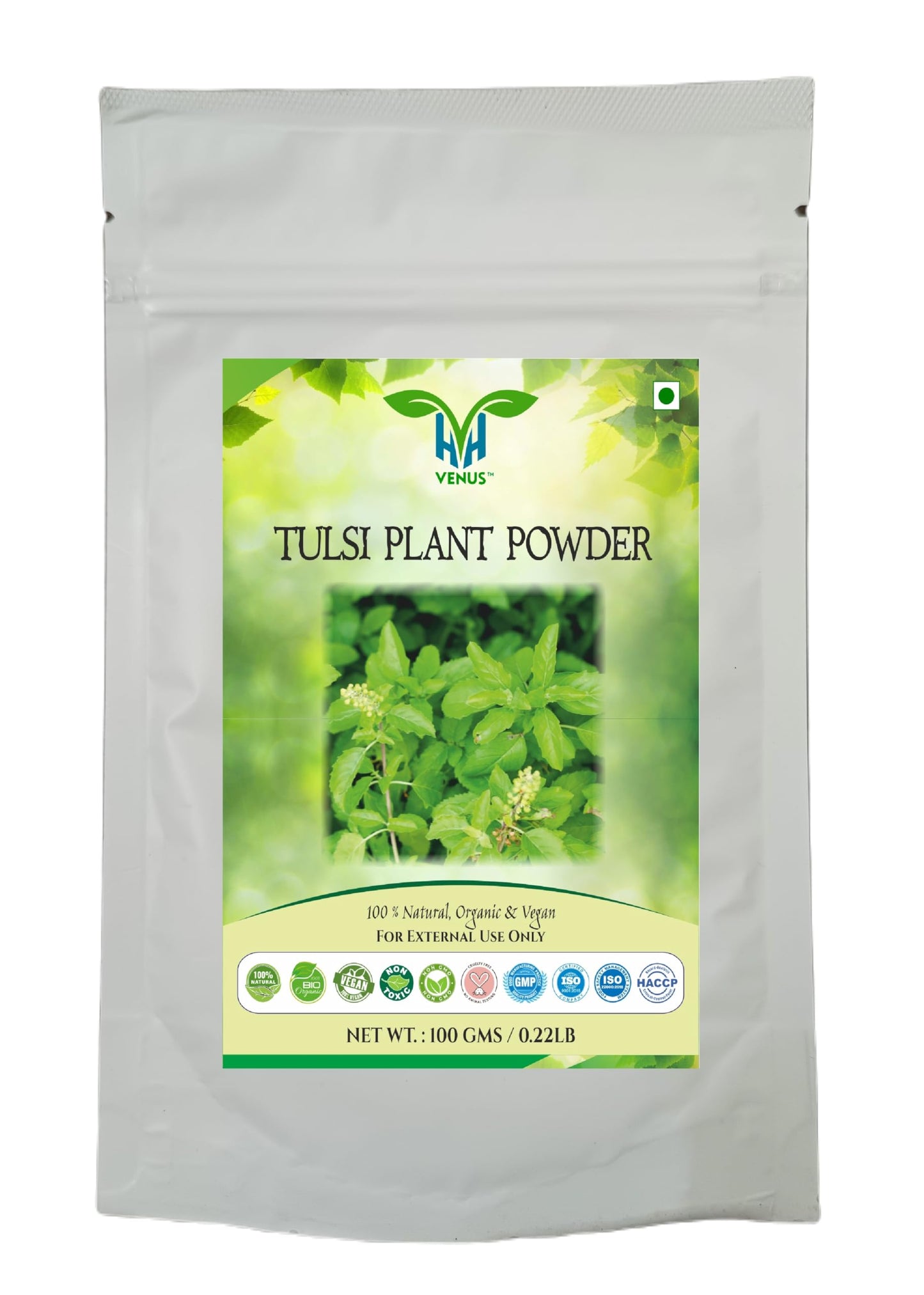 VENUS Tulsi Plant Powder – Natural - 100% Ground Ocimum Tenuiflorum Plant (100g)