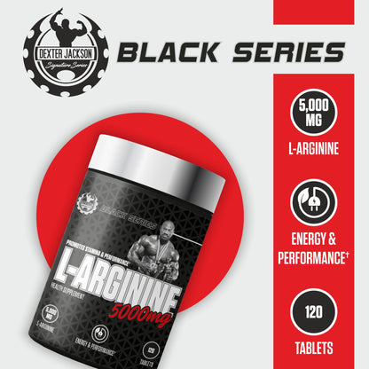 Dexter Jackson Signature Series Black Series L-Arginine - 5000Mg | Health Supplement | 30 Servings, 120 Tablets