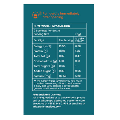 CRISTA 50 gms Grilled Vegetable Seasoning | BBQ Mixed Spices Blend | Multipurpose, Fresh & Flavourful | Zero added Colours, Fillers, Additives & Preservatives | Vegan