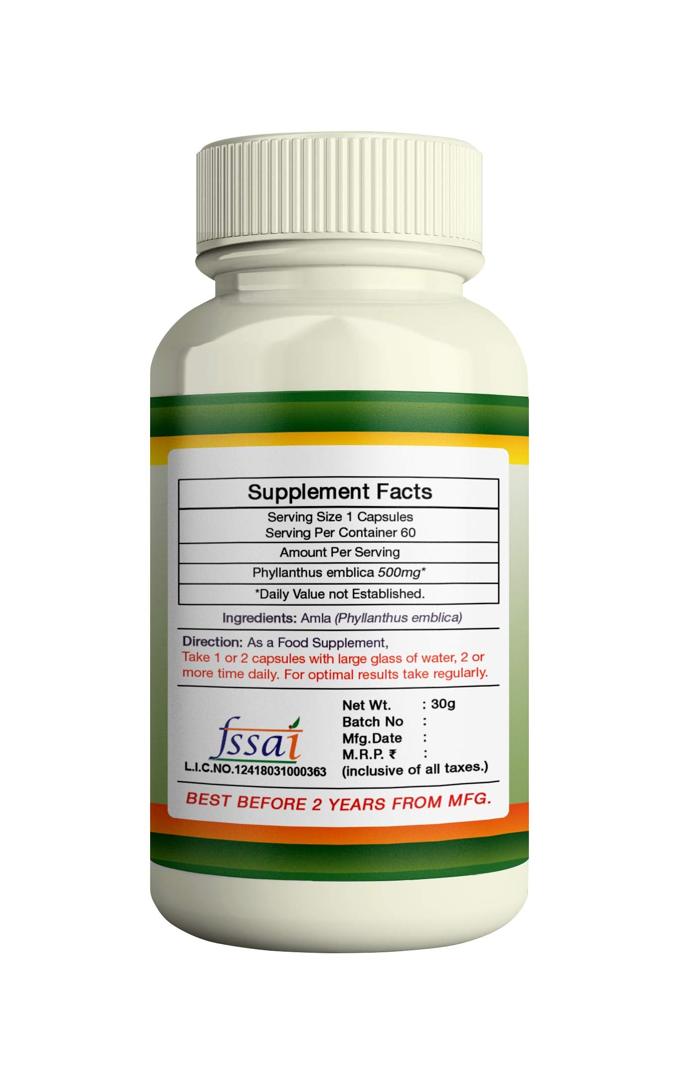 ERBZENERG Amla 60 Capsules 500mg Pack of 2