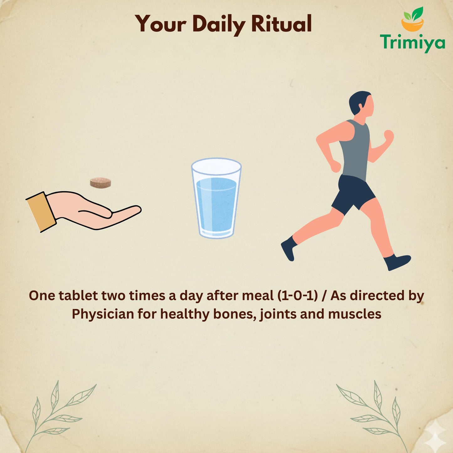 Trimiya OrthoTab Ayurvedic Joint Pain Relief Tablets | With Shallaki, Ashwagandha & Mahayograj Guggul | For Knee, Back & Muscular Pain Relief | Enhances Bone Strength & Flexibility | 60 Tablets