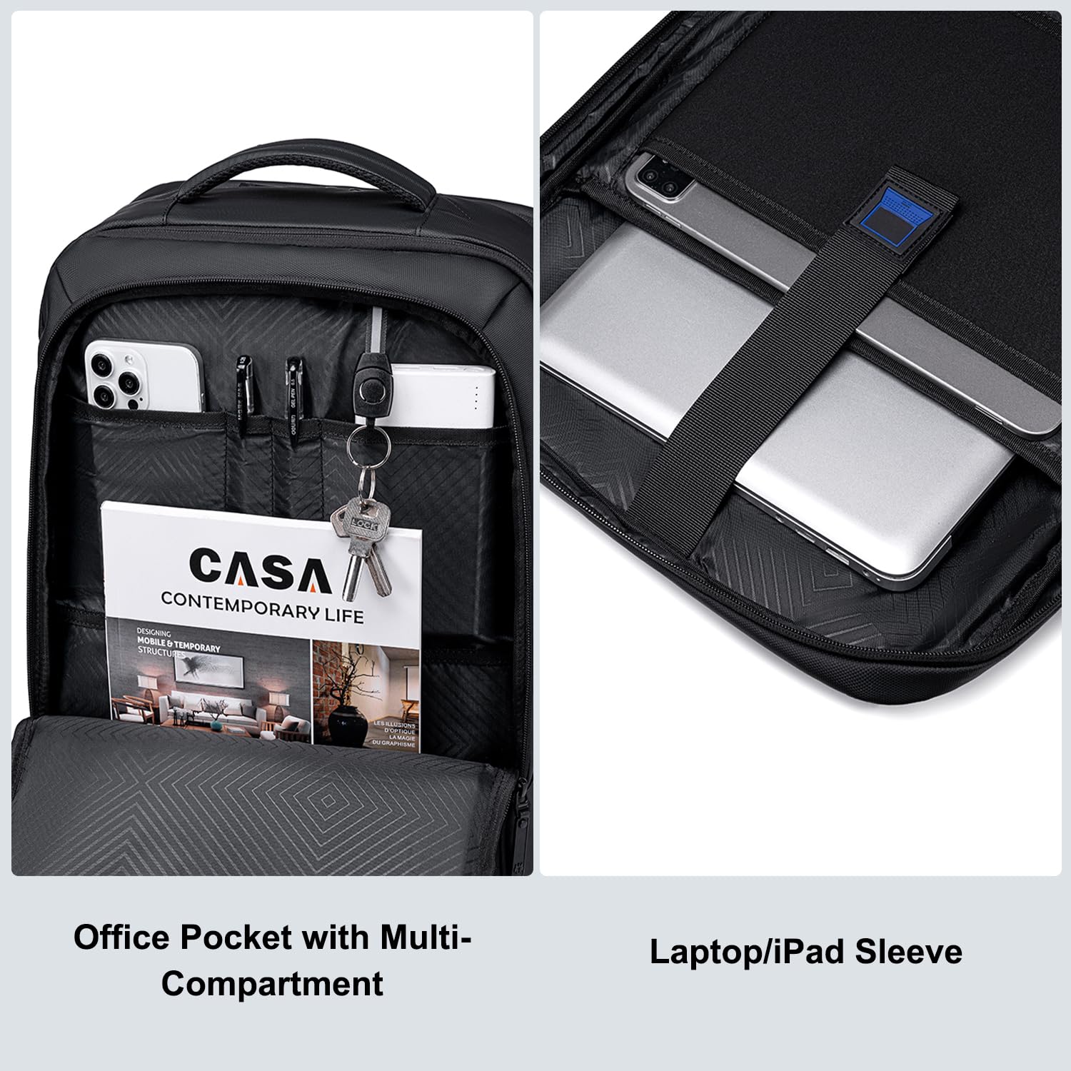 GOLDEN WOLF Travel Backpack for Men 44L Heavy Duty Laptop Backpack Expa- image 4