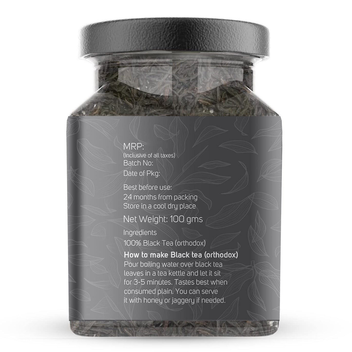 looms & weaves -Hand plucked & Single Origin Orthodox Black Tea Leaves – 100 gm