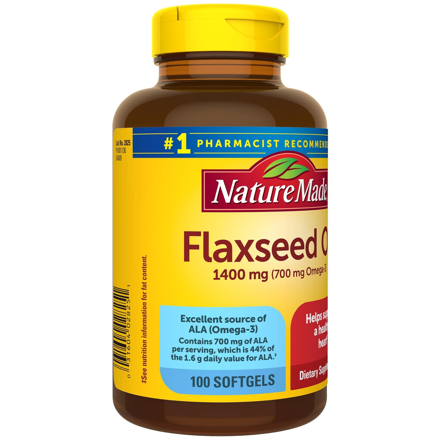Nature Made Organic Flaxseed Oil 1400 Mg Omega 3 - 6 - 9 100 Liquid Softgels