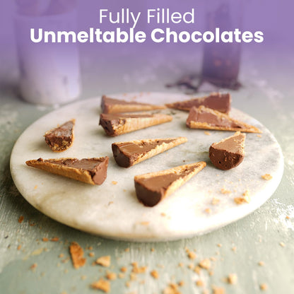 Pure Temptation Chocoblast Chocolate-Filled Waffle Cones [30 Pieces Chocolate Box] Snacks for Kids & Adults- Non-Meltable Gift Pack- Individually Wrapped Cone Bites- Roasted Almond