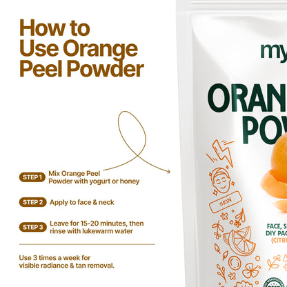 MYHERB 100% Pure Natural Organic Orange Peel Powder (Citrus Aurantium) || 227 Gm/0.5 Lbs || Ayurvedic Formula || Vitamic C || For Face, Skin Whitening & Hair Care || (Santra Chilka Powder)