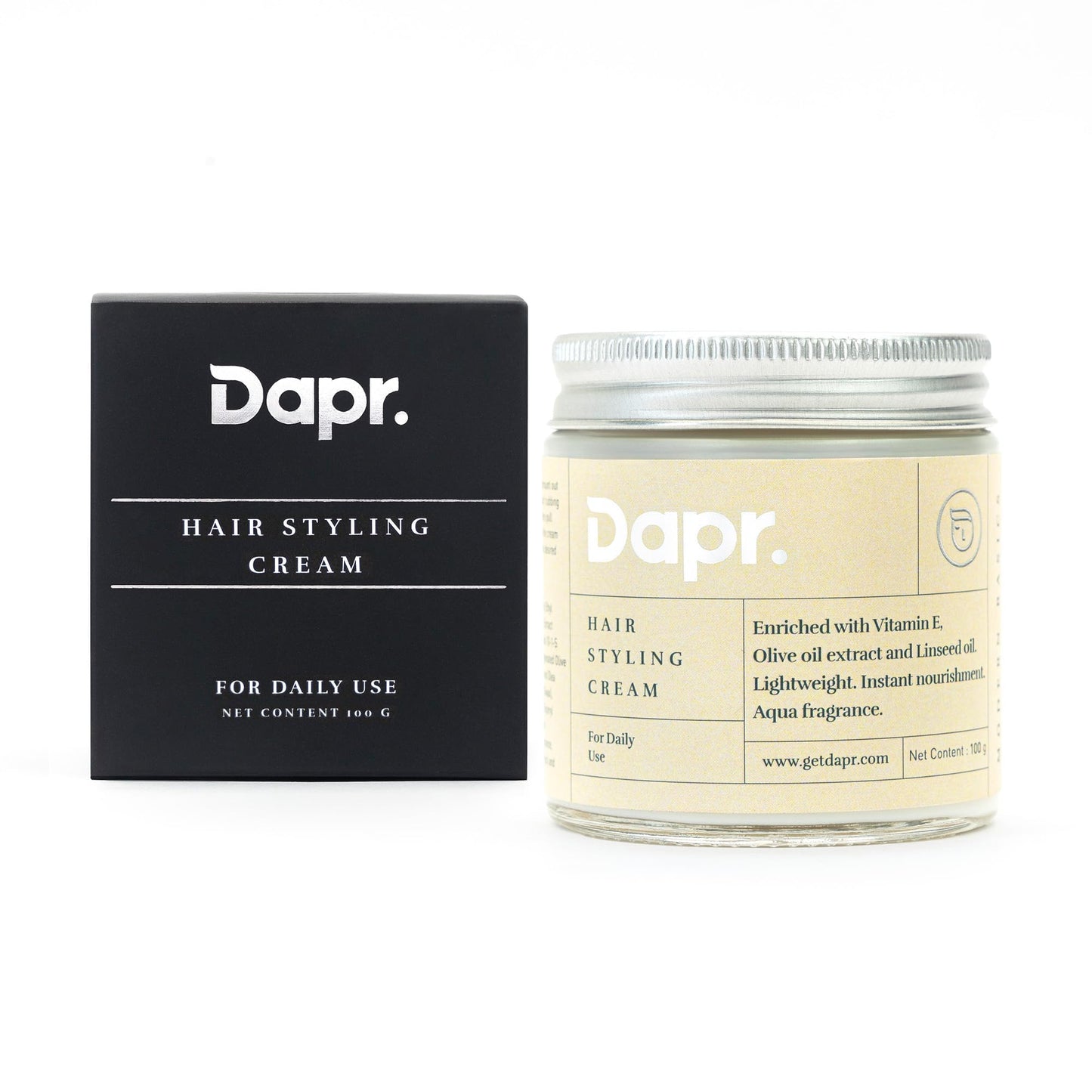 Dapr. Hair Styling Cream (100 grams) for Daily use | Enriched with Olive oil extract and Linseed oil |