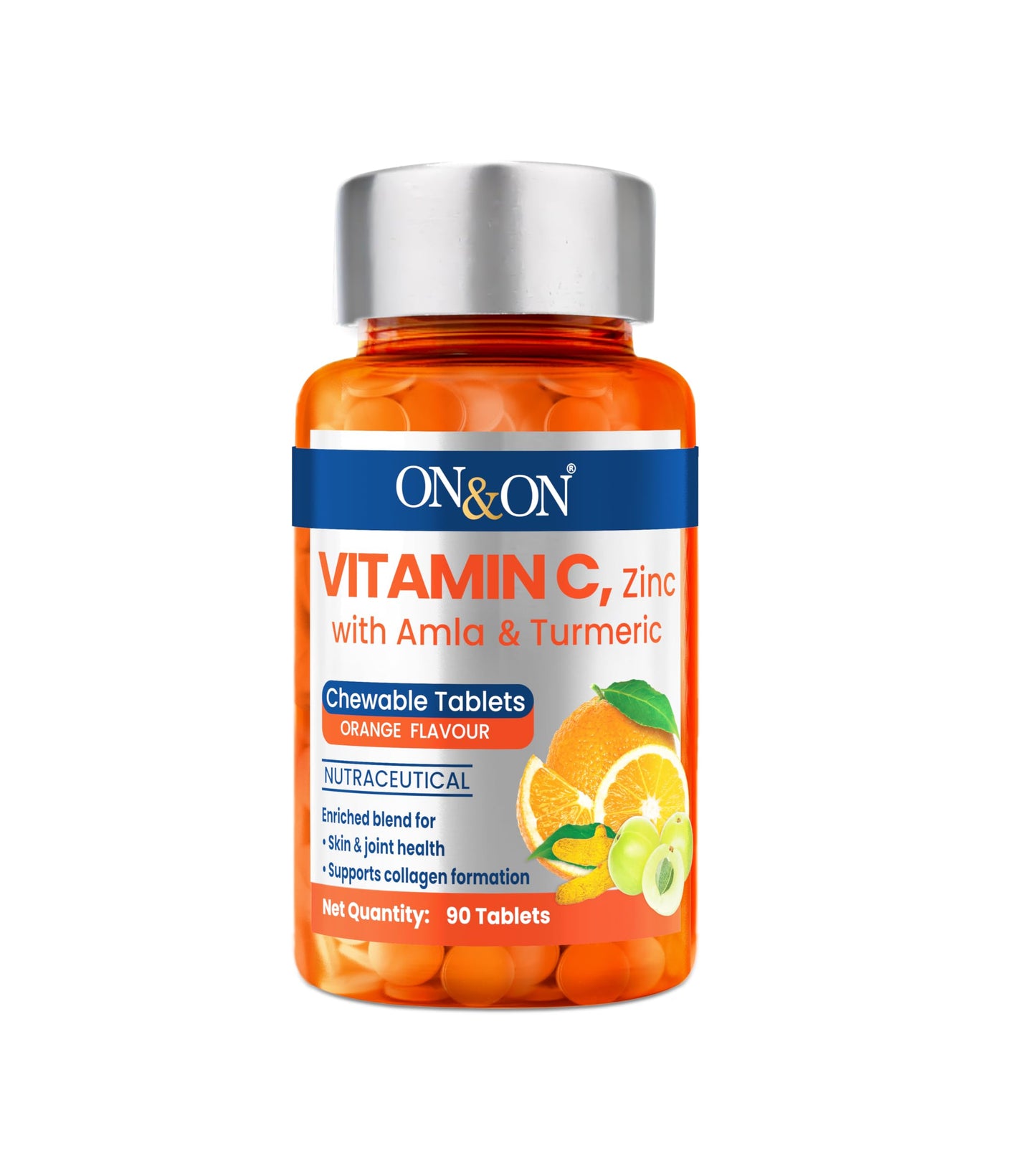 Kirti Health Care Vitamin C | 100% Natural Chewable Tablets for Daily Routine Support 90 Tablets Pack Bottle