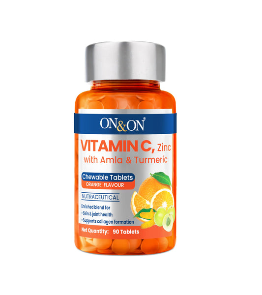 Kirti Health Care Vitamin C | 100% Natural Chewable Tablets for Daily Routine Support 90 Tablets Pack Bottle