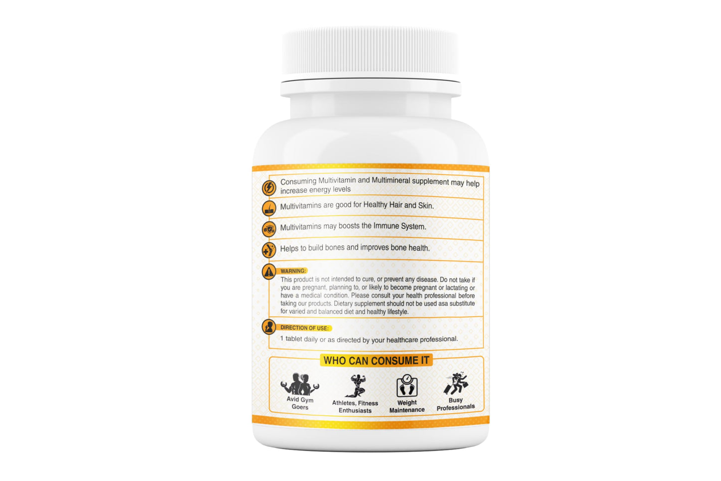FITNESS FREAK NUTRITION Multi Vitamin Tablet for Immunity, Skin, Hair, Bones & Joint | 60 Tablets