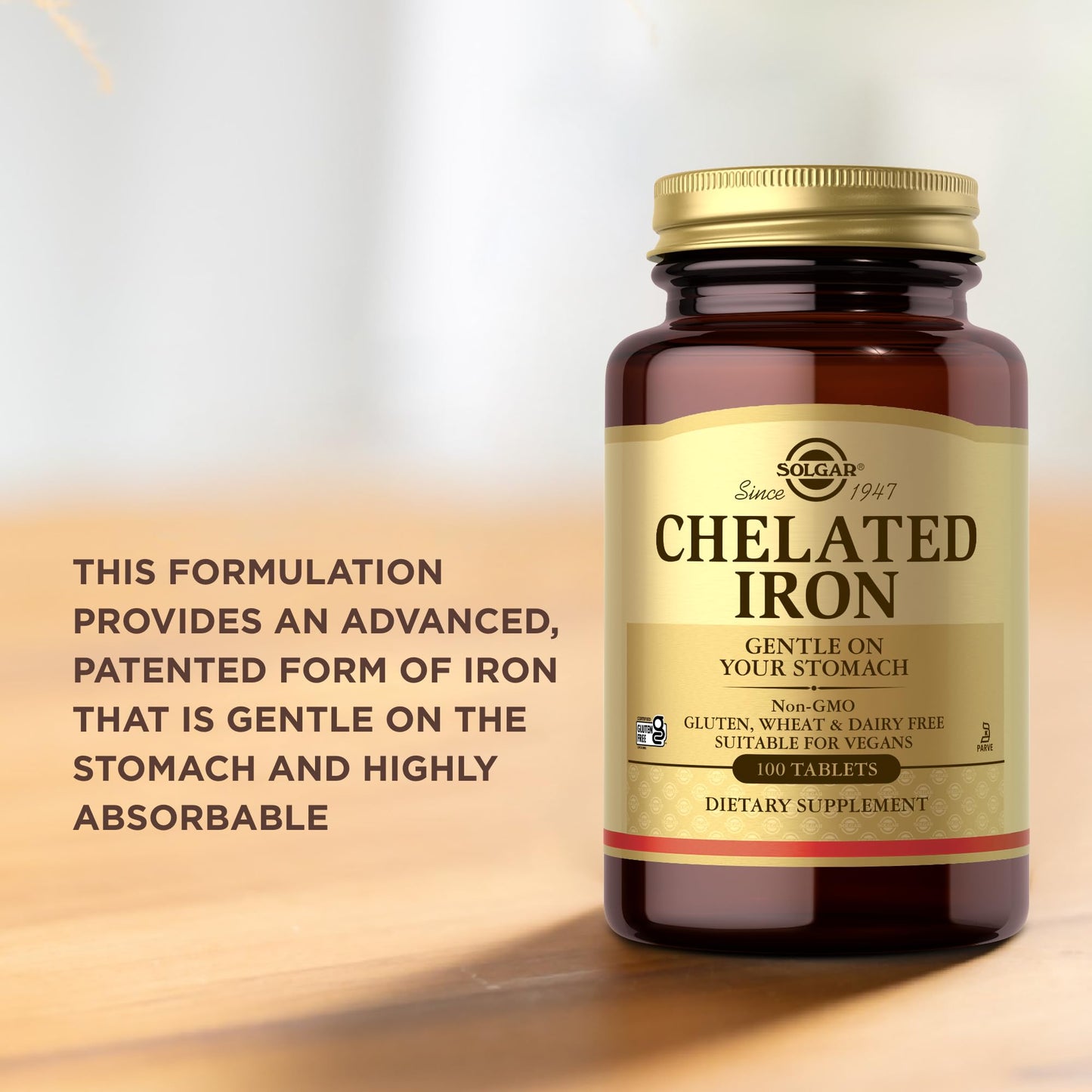 Solgar Chelated Iron, 100 Tablets- image 3